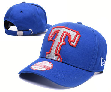 Texas Rangers Team Logo Royal Peaked Adjustable Hat YS