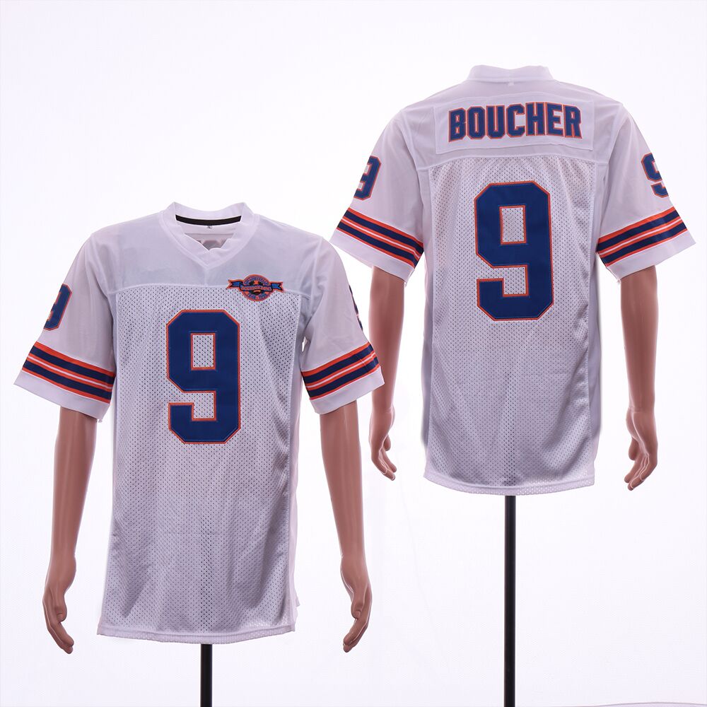 The Waterboy Mud Dogs 9 Bobby Boucher White 50th Anniversary Movie Football Jersey The Waterboy Mud Dogs 9 Bobby Boucher White 50th Anniversary Movie Football Jersey