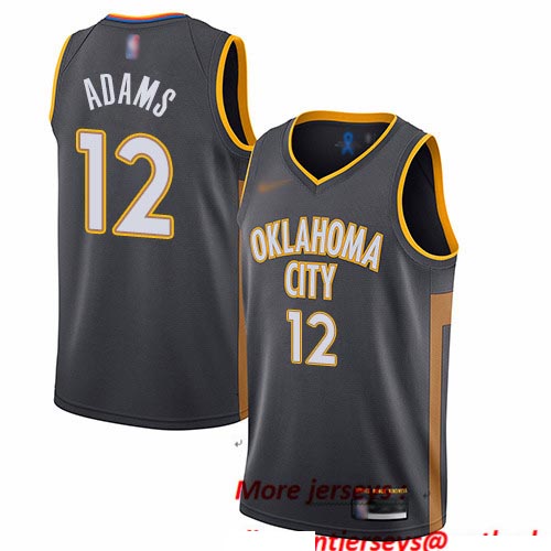 Thunder #12 Steven Adams Charcoal Basketball Swingman City Edition 2019 20 Jersey