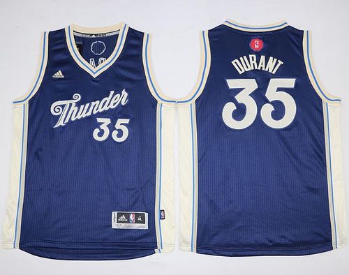 Thunder #35 Kevin Durant Blue 2015-2016 Christmas Day Stitched Youth NBA jersey