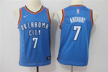 Thunder 7 Carmelo Anthony Blue Nike Youth Swingman Jersey