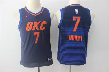 Thunder 7 Carmelo Anthony Navy Youth Nike Swingman Jersey