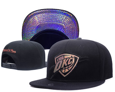 Thunder Sequins Logo Black Mitchell & Ness Adjustable Hat GS