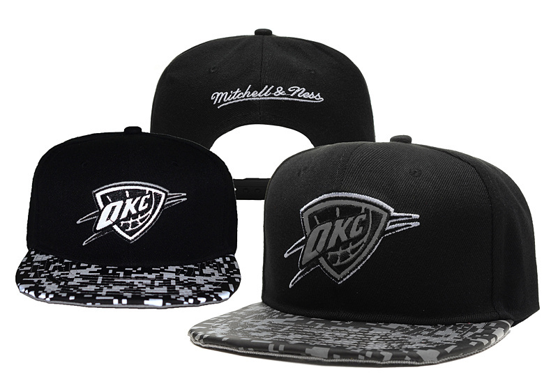Thunder Team Logo Black Mitchell & Ness Adjustable Hat 1