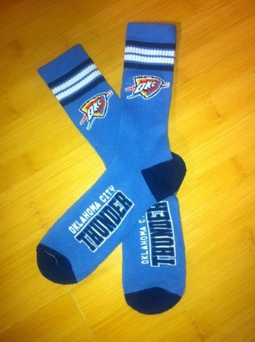 Thunder Team Logo Blue NBA Socks Thunder Team Logo Blue NBA Socks