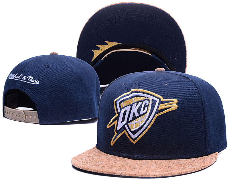 Thunder Team Logo Navy Mitchell & Ness Adjustable Hat GS