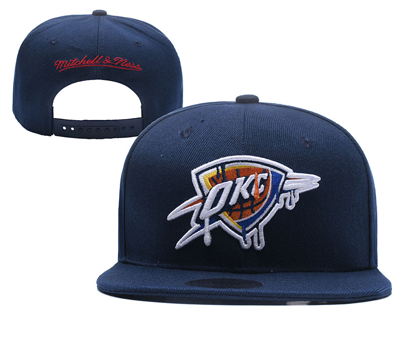 Thunder Team Logo Navy Mitchell & Ness Adjustable Hat YD