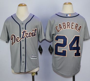 Tigers #24 Miguel Cabrera Grey Cool Base Stitched Youth MLB Jersey Tigers #24 Miguel Cabrera Grey Cool Base Stitched Youth MLB Jersey