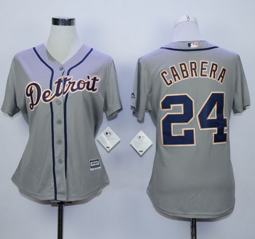 Tigers #24 Miguel Cabrera Grey Road Women's Stitched MLB Jersey Tigers #24 Miguel Cabrera Grey Road Women's Stitched MLB Jersey