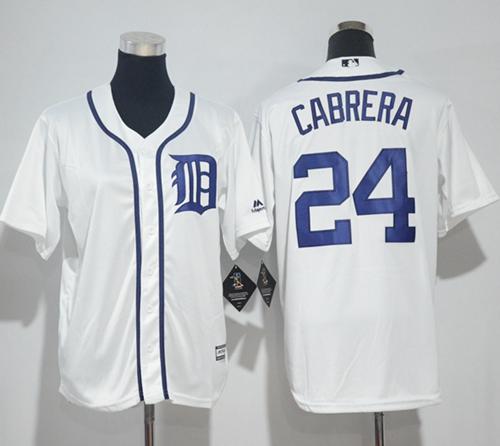 Tigers #24 Miguel Cabrera White Cool Base Stitched Youth MLB Jersey Tigers #24 Miguel Cabrera White Cool Base Stitched Youth MLB Jersey