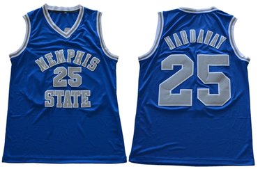 Tigers #25 Penny Hardaway Blue Basketball Stitched NCAA Jersey