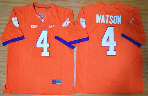 Tigers #4 Deshaun Watson Orange Limited Stitched NCAA Jersey Tigers #4 Deshaun Watson Orange Limited Stitched NCAA Jersey