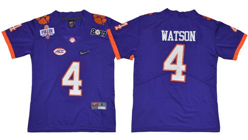 Tigers #4 Deshaun Watson Purple Diamond Quest Limited Stitched Youth NCAA Jersey Tigers #4 Deshaun Watson Purple Diamond Quest Limited Stitched Youth NCAA Jersey