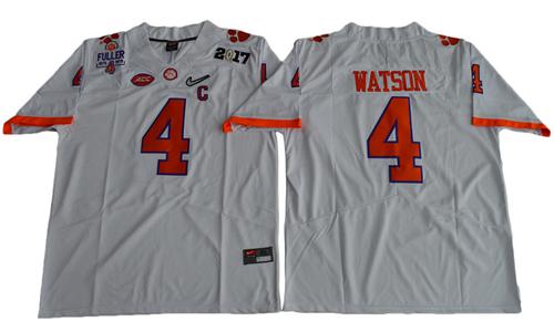 Tigers #4 Deshaun Watson White Diamond Quest Limited Stitched NCAA Jersey Tigers #4 Deshaun Watson White Diamond Quest Limited Stitched NCAA Jersey