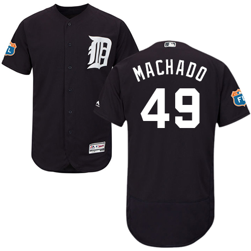 Tigers #49 Dixon Machado Navy Blue Flexbase Authentic Collection Stitched Baseball Jersey
