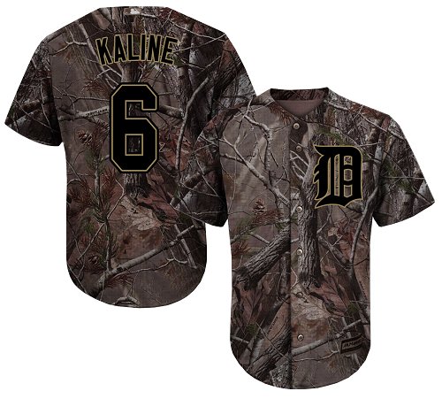 Tigers #6 Al Kaline Camo Realtree Collection Cool Base Stitched Baseball Jersey