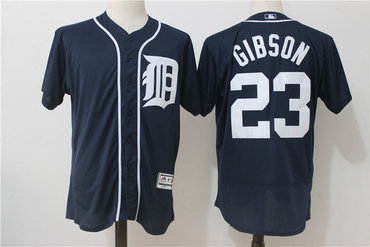 Tigers 23 Kirk Gibson Navy Flexbase Jersey