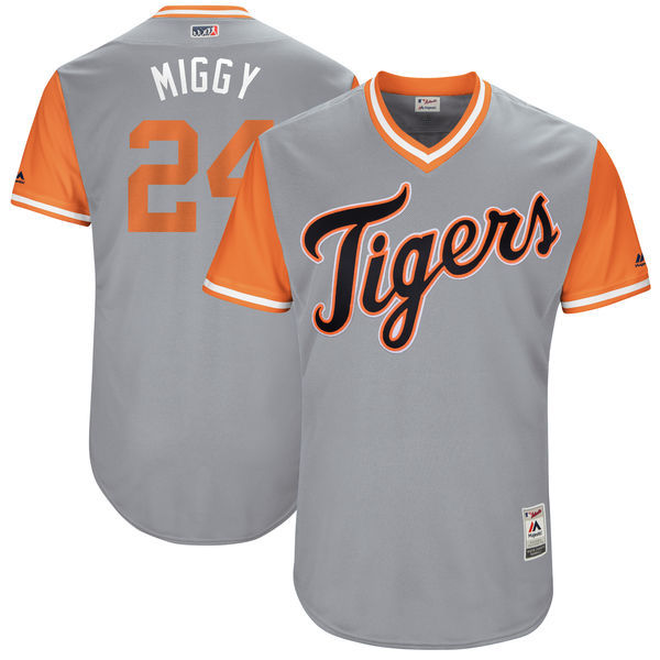 Tigers 24 Miguel Cabrera Miggy Majestic Gray 2017 Players Weekend Jersey
