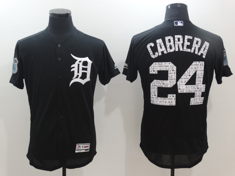 Tigers 24 Miguel Cabrera Navy 2017 Spring Training Flexbase Jersey