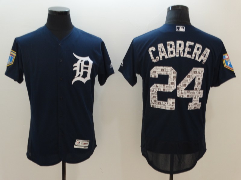 Tigers 24 Miguel Cabrera Navy 2018 Spring Training Flexbase Jersey