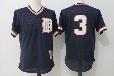 Tigers 3 Ian Kinsler Navy Cooperstown Collection Mesh Batting Practice Jersey