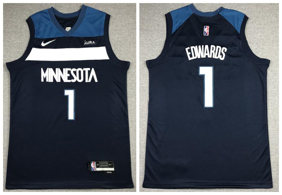 Timberwolves 1 Anthony Edwards Navy Nike Diamond 75th Anniversary City Edition Swingman Jersey Timberwolves 1 Anthony Edwards Navy Nike Diamond 75th Anniversary City Edition Swingman Jersey
