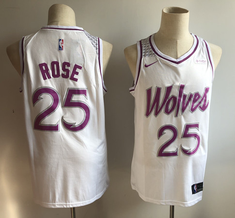 Timberwolves 25 Derrick Rose White 2018-19 Earned Edition Nike Swingman Jersey Timberwolves 25 Derrick Rose White 2018-19 Earned Edition Nike Swingman Jersey