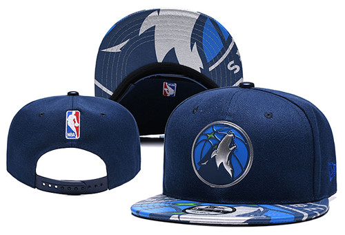 Timberwolves Team Logo Navy Adjustable Hat YD