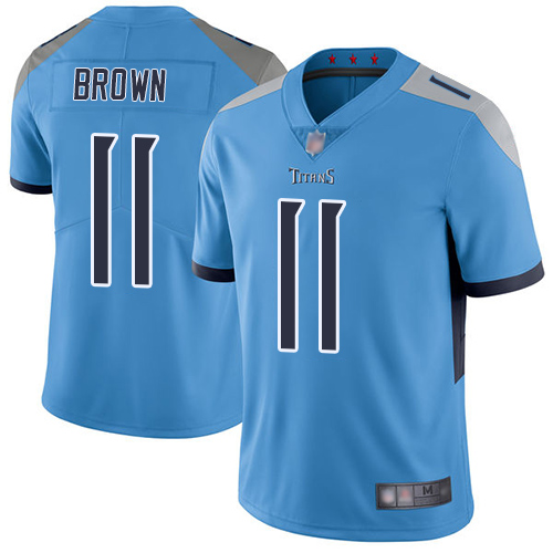 Titans #11 A.J. Brown Light Blue Alternate Men's Stitched Football Vapor Untouchable Limited Jersey Titans #11 A.J. Brown Light Blue Alternate Men's Stitched Football Vapor Untouchable Limited Jersey