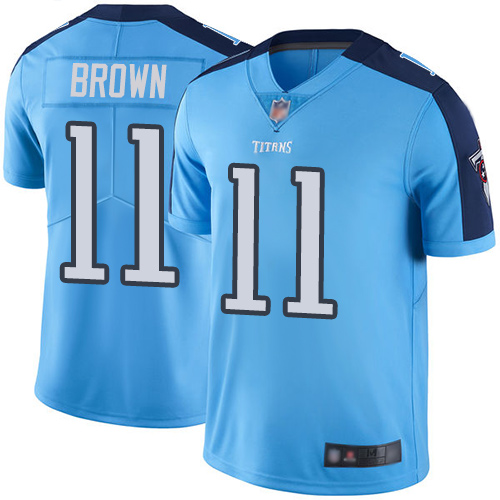Titans #11 A.J. Brown Light Blue Men's Stitched Football Limited Rush Jersey Titans #11 A.J. Brown Light Blue Men's Stitched Football Limited Rush Jersey
