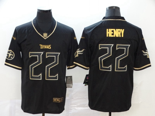 Titans #22 Derrick Henry Black Men's Stitched Football Limited Golden Edition Jersey Titans #22 Derrick Henry Black Men's Stitched Football Limited Golden Edition Jersey