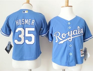 Toddler Kansas City Royals #35 Eric Hosmer Light Blue Alternate 1 Cool Base Stitched Baseball Jersey
