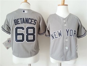 Toddler New York Yankees #68 Dellin Betances Grey Cool Base Stitched Baseball Jersey