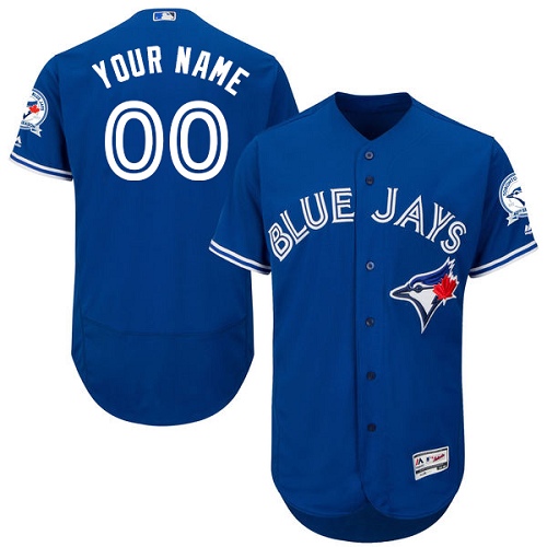 Toronto Blue Jays Blue With 40th Anniversary Patch Men's Flexbase Customized Jersey Toronto Blue Jays Blue With 40th Anniversary Patch Men's Flexbase Customized Jersey