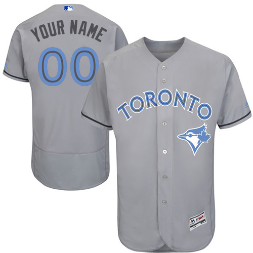 Toronto Blue Jays Gray Father's Day Men's Flexbase Customized Jersey Toronto Blue Jays Gray Father's Day Men's Flexbase Customized Jersey