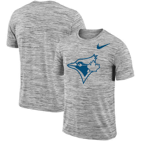 Toronto Blue Jays Nike Heathered Black Sideline Legend Velocity Travel Performance T-Shirt Toronto Blue Jays Nike Heathered Black Sideline Legend Velocity Travel Performance T-Shirt