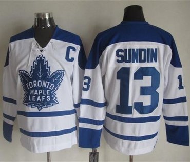 Toronto Maple Leafs #13 Mats Sundin White CCM Throwback Winter Classic Stitched NHL Jersey