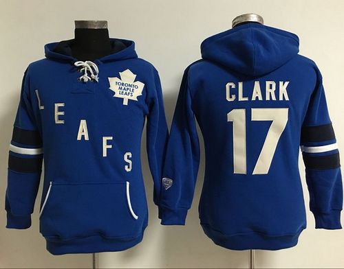 Toronto Maple Leafs #17 Wendel Clark Blue Women's Old Time Heidi Hoodie NHL Hoodie Toronto Maple Leafs #17 Wendel Clark Blue Women's Old Time Heidi Hoodie NHL Hoodie