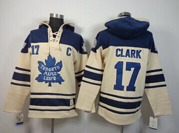 Toronto Maple Leafs #17 Wendel Clark Cream Sawyer Hooded Sweatshirt Stitched NHL Jersey Toronto Maple Leafs #17 Wendel Clark Cream Sawyer Hooded Sweatshirt Stitched NHL Jersey