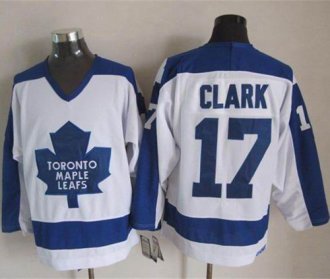 Toronto Maple Leafs #17 Wendel Clark White Blue CCM Throwback Stitched NHL jersey