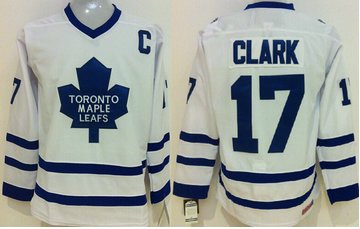 Toronto Maple Leafs #17 Wendel Clark White CCM Throwback Stitched NHL Jersey