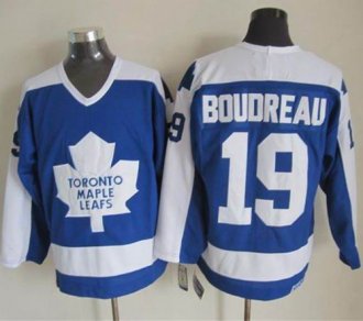 Toronto Maple Leafs #19 Bruce Boudreau Blue White CCM Throwback Stitched NHL jersey