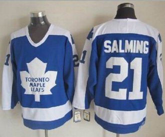 Toronto Maple Leafs #21 Borje Salming Blue White CCM Throwback Stitched NHL Jersey