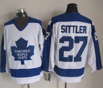Toronto Maple Leafs #27 Darryl Sittler White Blue CCM Throwback Stitched NHL Jersey