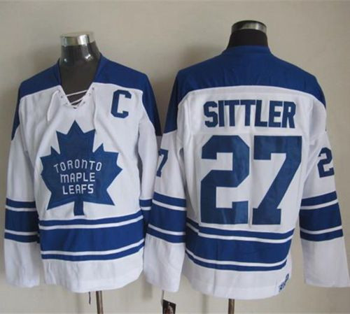 Toronto Maple Leafs #27 Darryl Sittler White CCM Throwback Third Stitched NHL Jersey