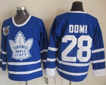 Toronto Maple Leafs #28 Tie Domi Blue 75th CCM Throwback Stitched NHL Jersey