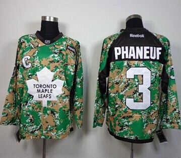 Toronto Maple Leafs #3 Dion Phaneuf Camo Veterans Day Practice Stitched NHL Jersey