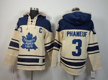 Toronto Maple Leafs #3 Dion Phaneuf Cream Sawyer Hooded Sweatshirt Stitched NHL Jersey Toronto Maple Leafs #3 Dion Phaneuf Cream Sawyer Hooded Sweatshirt Stitched NHL Jersey