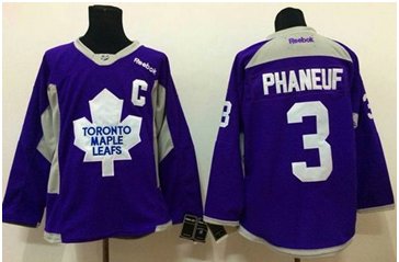 Toronto Maple Leafs #3 Dion Phaneuf Purple Hockey Fights Cancer Stitched NHL Jersey