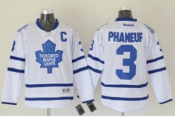 Toronto Maple Leafs #3 Dion Phaneuf White Road Stitched NHL Jersey